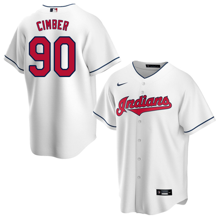 Nike Men #90 Adam Cimber Cleveland Indians Baseball Jerseys Sale-White